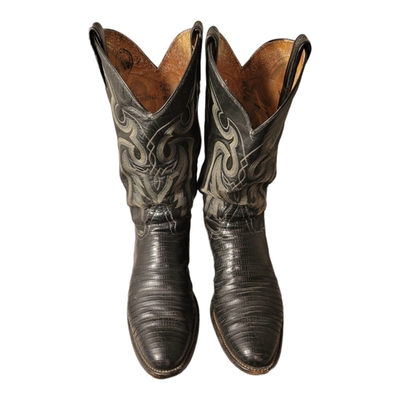 Bottes de cowboy vintage Tony Lama Teju lézard homme 9 EEE